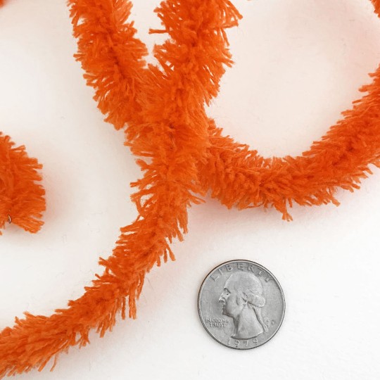 Wired Yarn Trim in Orange ~ Soft and Fluffy ~ 1 yd.